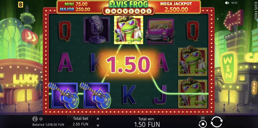 Elvis Frog in Vegas Slot