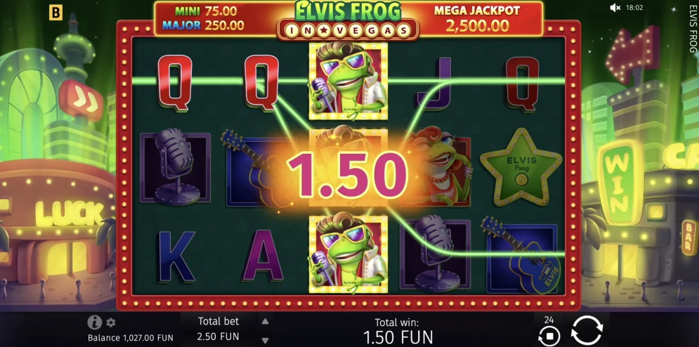 Elvis Frog in Vegas Slot